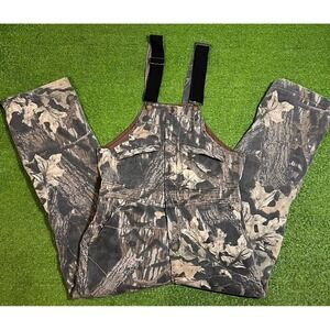 Vintage Mossy Oak Overalls Youth Med. Break Up Camo Jerzees 90s Quilted Insulate